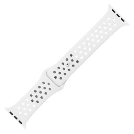 Curea iUni compatibila cu Apple Watch 1/2/3/4/5/6/7, 38mm, Silicon Sport, White