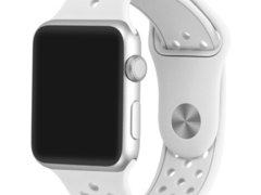 Curea iUni compatibila cu Apple Watch 1/2/3/4/5/6/7, 42mm, Silicon Sport, White